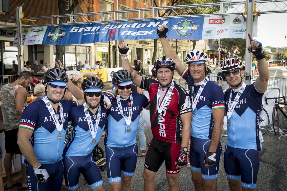 Some Very Happy Cyclists, Sporting Their Medals, Having Completed the 2014 Gran Fondo New Jersey