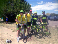 Dermot Kealey from Finchley RT, and Leo Muresky, Andy Scott and Paul Kealey from Sabino Cycles (from Tuscon Arizona)