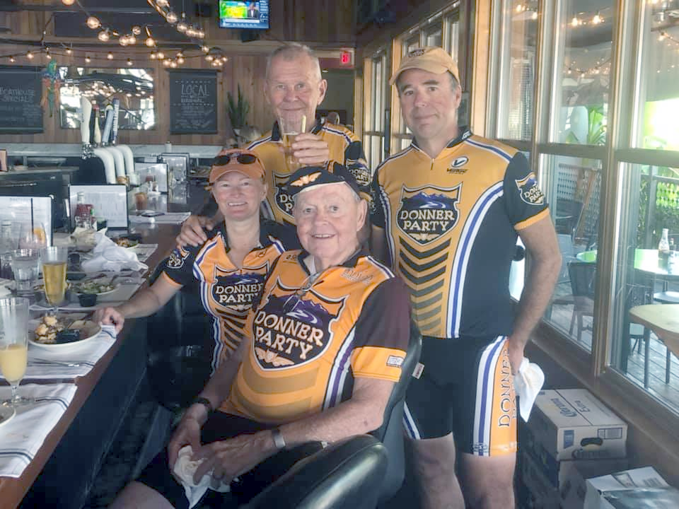 Photo: RAGBRAI training ride for Donner Party South, Bob Haag, Jon Bell, Loretta Lynn and Joe Nivert. Credit: Joe Nivert