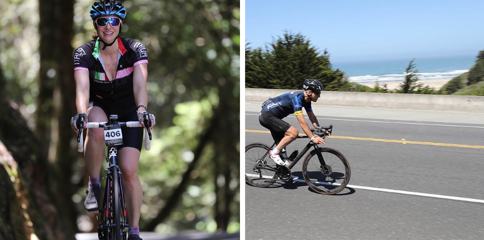 There were big smiles as cyclists rode along the scenic course through towering Redwood Forests to the Californian coastline, passing famous spots such La Honda and Tunitas Creek.