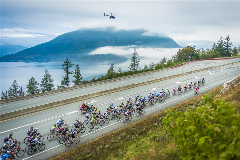 The world-famous, beautiful Sea-to-Sky highway as it dips itself in the Pacific ocean before rising slowly up to the lofty perch of Whistler.