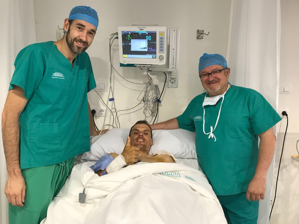 Sanchez under went surgery to his elbow in Spain today and he's already feeling a lot better.