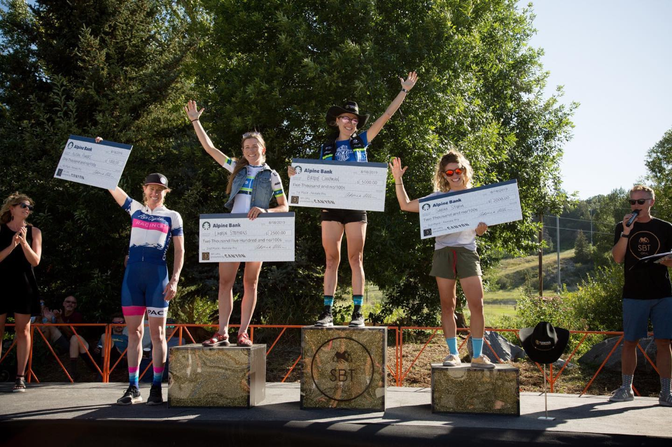 Brodie Chapman, of Tibco-Silicon Valley Bank Pro Women’s road-racing team, took the top step of the women’s podium after climbing over 9,000 feet on the course.