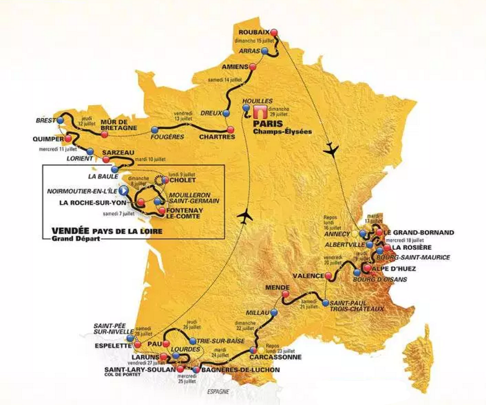 2018 Tour de France Route Revealed