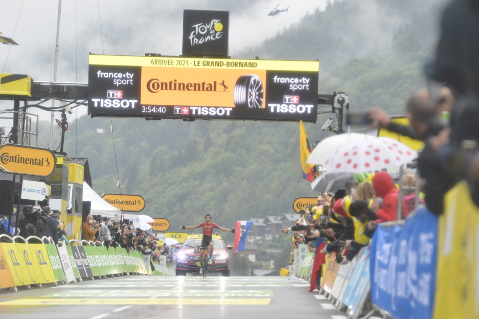 Belgian Dylan Teuns won the eighth stage of the Tour de France