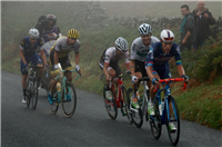 The Peleton climbs the 20-25% climb of the Struggle out of Ambleside in the Lake District