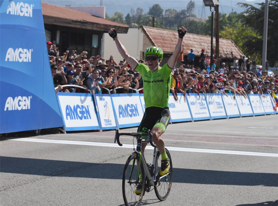 Ben King (Cannondale) wins stage 2 of the Tour of California after a long breakaway