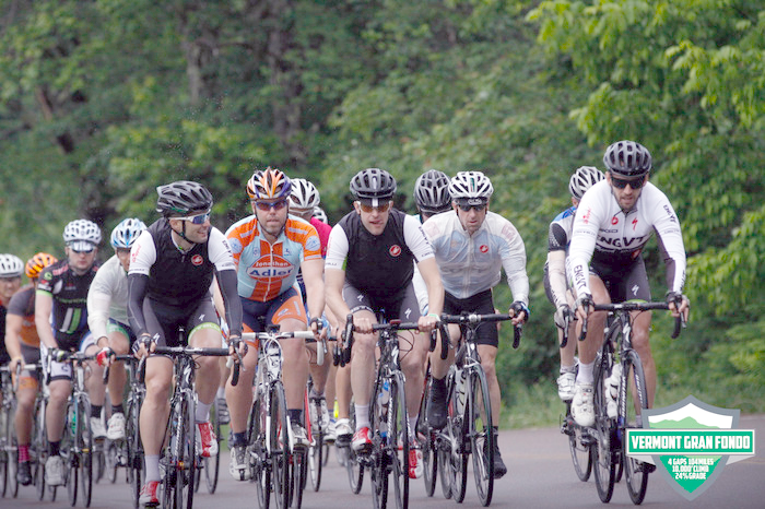 The start of the inaugural Gran Fondo Vermont