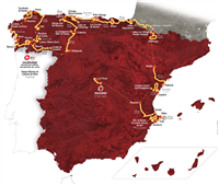 2016 Vuelta a España Stage Map
