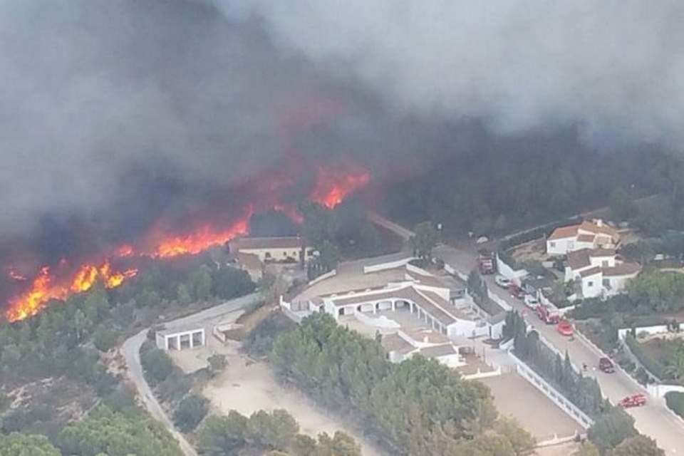 Wildfires in the area of Javea, Spain may affect the route for the Vuelta a España time trial on Friday