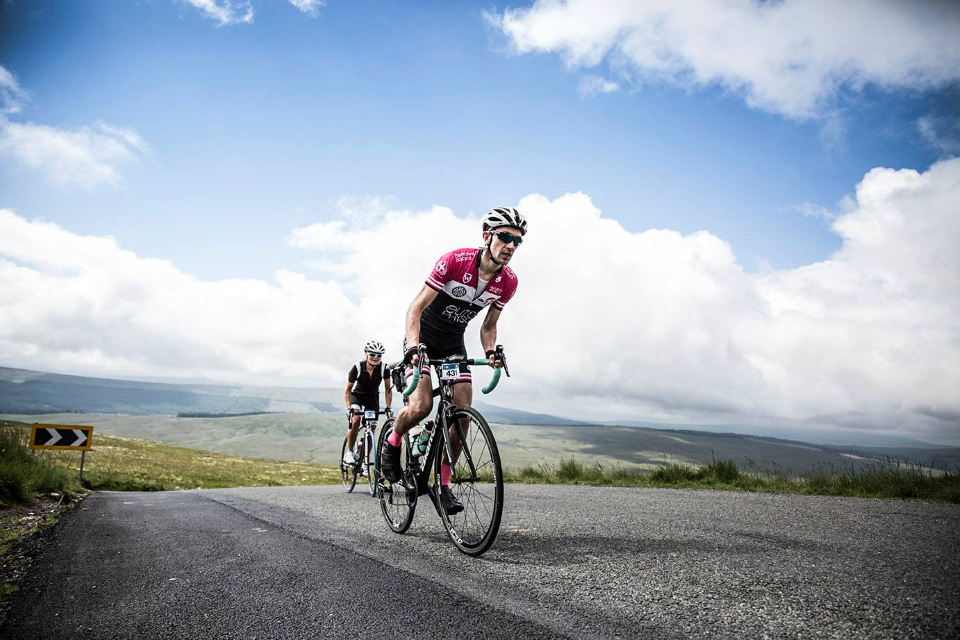 The tough final climb of Langbar at the White Rose Classic Sportive
