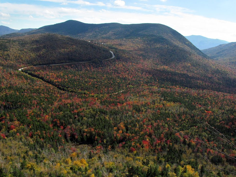 Mt. Osceola and Greeley Ponds (above) and Kancamagus pass.