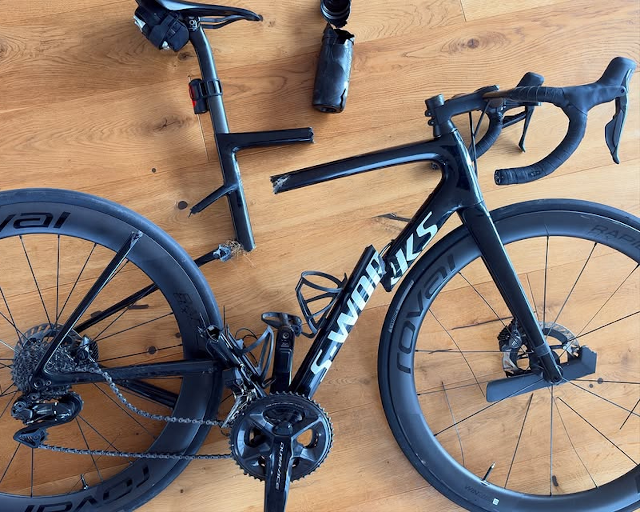 Elite Austrian Cyclist's S-Works destroyed by Driver on Training Ride