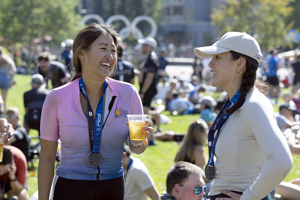 Even Olympians are allowed a beer or two after the event…