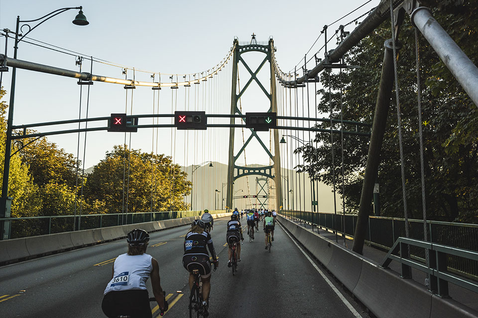 And yes, you get to ride the iconic Lions Gate bridge, like the rest of the course, traffic free
